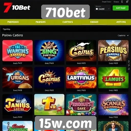 Variedade de jogos disponíveis no 710bet